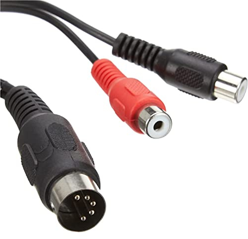 CABLEPELADO 20 cm Stereo Audio Cable | 5 Pin DIN Male to RCA Female | Suitable for Bang & Olufsen, Naim, Quad Systems & More