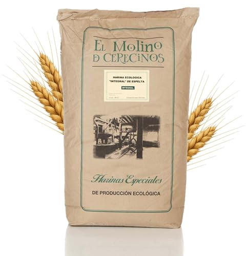 Harina De Espelta Ecológica Integral | Rica en Fibra, Ideal para Pan Integral, Pasta Integral, y Repostería | Favorece la Digestión | Sabor y Aroma | Harina de Espelta Suave, 25Kg