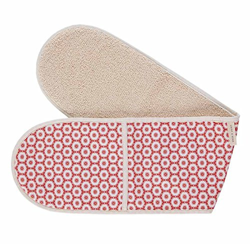 Crisp & Dene Print Double Oven Glove 95x21cm Coral Flower 100% Cotton