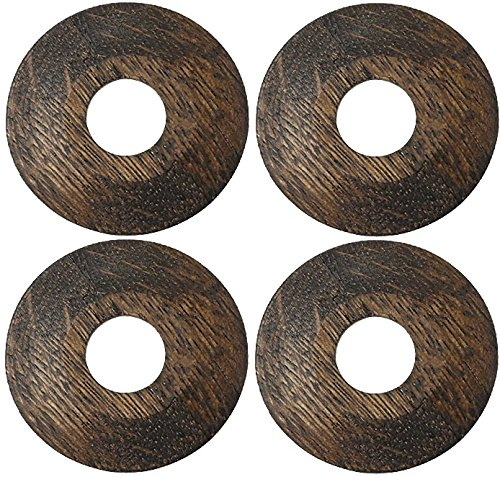 PK of 4 X O' SO EEZY Solid Oak Pipe Surround Overall Size: 45mm to Suit 15MM Pipes - Laser Cut - EASYFIT - Light, Medium Dark (Dark/Teak)
