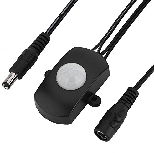 Richer-R Motion Sensor 5A DC 5-24V Mini PIR Infrared Motion Sensor Detector LED Strip Automatic with 120 Degree Cone Angle (Black)