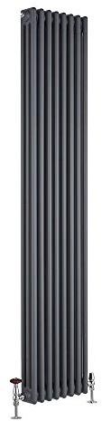 MILANO Anthracite Cast Iron Style Vertical 3 Column Radiator 1800 x 380mm