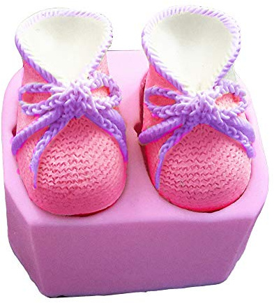3D bebé botín de silicona fondant molde de punto zapatos de bebé decoración de pasteles herramientas DIY molde vela jabón arcilla molde