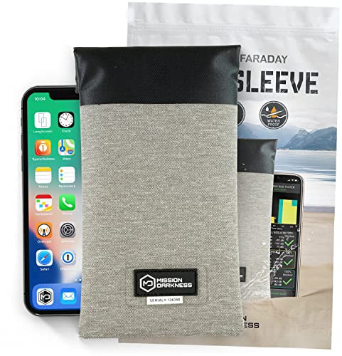 Mission Darkness Faraday Phone Sleeve // Slim Waterproof Dry Bag for Cell Phones + RF Shielding Liner // Signal Blocking, Anti-tracking, EMP Shield, Data Privacy, Electronic Device Security