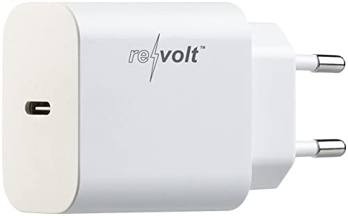 revolt USB c Schnellladegerät: Kompaktes USB-C-Netzteil mit Power Delivery (PD) bis 20 Watt, 3 A (Ladestecker, Ladegeräte, Pro)