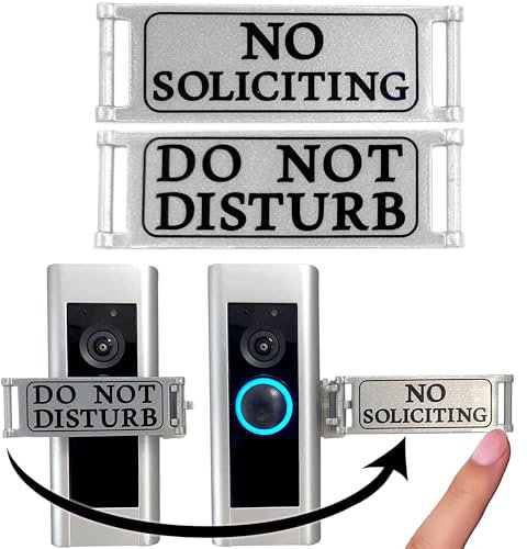 Universal Fitting Doorbell Cover That Rotates from DO NOT Disturb to NO Soliciting - Horizontal & Vertical Mode, Easy to Install, No Tools Needed - Sign Blocks Any Video or Ring