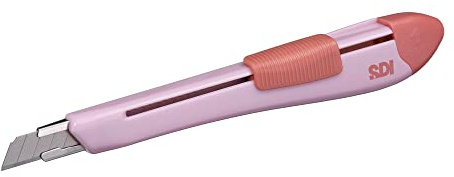 Cutter Ergo Ease - Cutter con cuchilla cubierta y revolucionario sistema de cremallera guía metálica con freno automático by SDI distribuido por Office Box (1, Rosa)