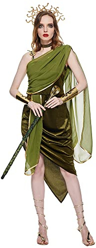 EraSpooky Medusa Kostüm für Damen Toga Kleid im Stil einer griechischen Göttin