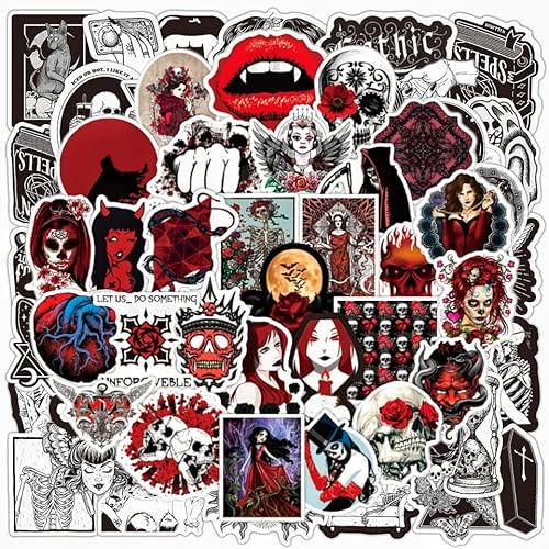Gotische Aufkleber, 100 Stück Thriller Horror Movie Killer Role Character Aufkleber für Teens Erwachsene, Vinyl Wasserdicht Cool Graffiti Trendy Abziehbilder Pack für Wasserflasche Laptop Gitarre Auto
