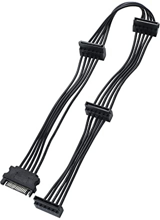 ACTIMED SATA Power Splitter Cable, 15 Pin to 4 SATA Power Splitter - 45cm/18in for HDD/SSD/Optical Drives