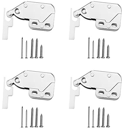 4 Pezzi Chiusura a Scatto per Armadi, Chiusura a Molla, Chiusura a Molla Dell'armadio, Chiusura a Molla con Viti per Armadi, Mobiletti, Refrigeratori di vino