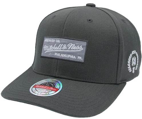 Mitchell & Ness Klassisk röd snapback-keps med Heather Box-logotyp – OB, GRÅ, En Storlek