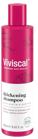Viviscal Thickening Shampoo for Naturally Thicker & Fuller Looking Hair - With Biotin, Keratin & Marine Collagen Extract - Paraben Free, for All Hair Types, 250 ml