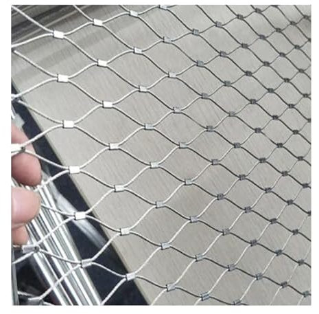 Drahtgitter Verzinkt Edelstahl-Seilnetz, Schlagfestes Flexibles Kabelgeflecht, Maschenloch 5 Cm, 2 Mm Drahtdurchmesser, Schutzzaun For Balustrade, Gartenbauernhof ( Color : Silver-2mm diameter , Size