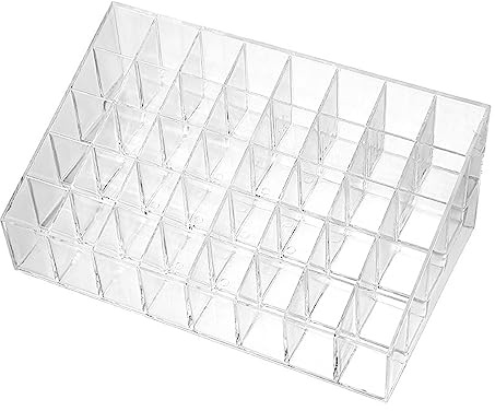 BYYLECL Soporte transparente para 40 barras de labios, organizador de brillo de labios, soporte de exhibición transparente para tubos de pintalabios, 40 rejillas