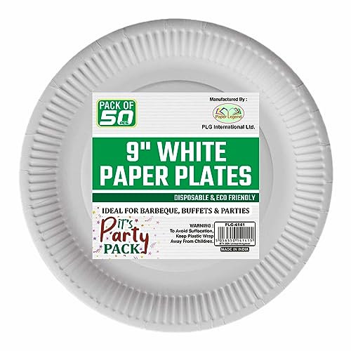 M1SS Disposable Party Paper Plates 1000 Pack 23cm | 9 Inch Strong Paper Plates Perfect for Any Occasion Used for HOT/Cold Food