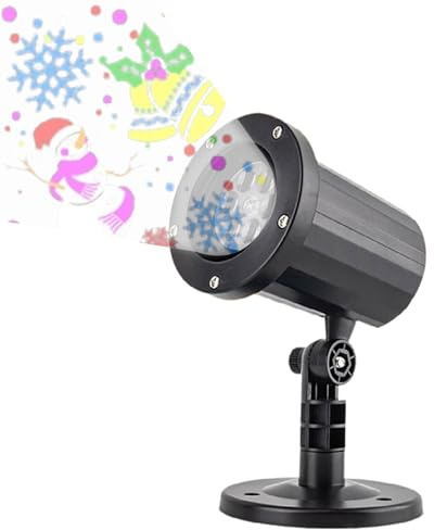 Proiettore di luci natalizie per esterni, proiettore impermeabile per esterni, impermeabile, luci a LED a forma di fiocco di neve, luci colorate con 16 modelli, per Natale, cortile, giardino, vacanze
