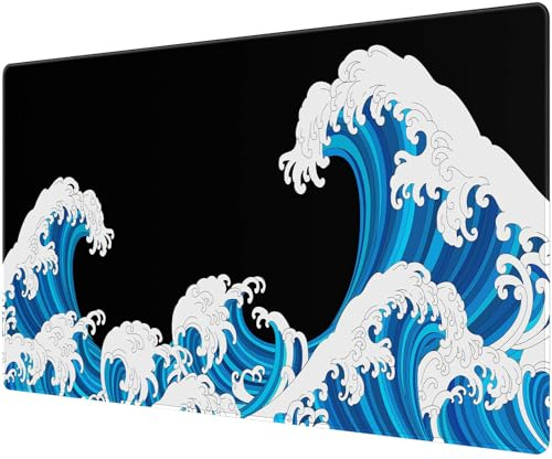 Anpollo Mauspad XXL Gaming, 900x400 mm Mousepad, Gamer Mouse Pad, Wasserdicht Tischunterlage mit rutschfeste Gummibasis – Schwarz Weiß