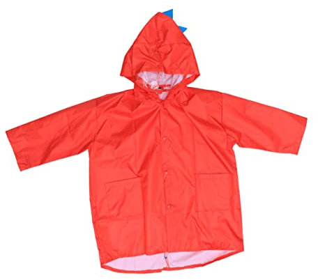 WOFASHPURET Mädchen Regenjacke Dinosaurier Design Mit Kapuze Xxl Rot Wasserdichter Regenponcho Für Mädchen Und Jungen Für Freizeitaktivitäten Im Freien Camping Themenparks Und