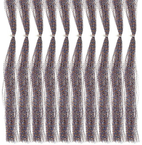PATIKIL Crystal Flash Filo Da Pesca A Volo, 10 Confezione Kit Materiale Per Legatura Mosche Lucente Filo Olografico Per Mosche Secche Forniture Per Realizzare Esche Da Pesca, Blu Scuro