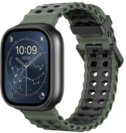 Astorgos Correa Ocean Watch compatible con Apple Watch de 42/44/45/46/49mm | Para iWatch Ultra 3/2/1,S11/10/9/8/7/6/5/4/3/2/1,SE3/2/1, para Hombre Mujer, Transpirable, Deportiva, Silicona Suave, Bicolor