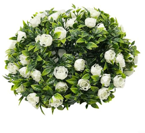 Bulevisiter Palla decorativa in plastica a forma di rosa, decorazione per feste, 20 cm, 25 cm, da appendere, decorazione da giardino, arte topiaria per matrimoni, casa, feste, interni ed esterni (D 25