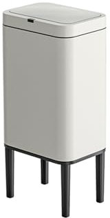 UVCMDUI Contenedor de basura de cocina de acero inoxidable, contenedor de basura de baño ipx5 impermeable, contenedor de basura de dormitorio de detección inteligente,White 20L