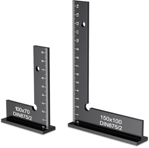 Anschlagwinkel, 2 stuck Zimmermannswinkel Schlosserwinkel mit Messskala für Ingenieur Schreiner Maschine Labor Holzbearbeitung Werkstatt Metallbau