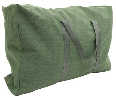 NAMOARLY Große Canvas Reisetasche Olivgrün mit Stabilem Griff Großer Kapazität Reißverschlussgesicherte Haushalts Stepptasche für Reisen und Zuhause