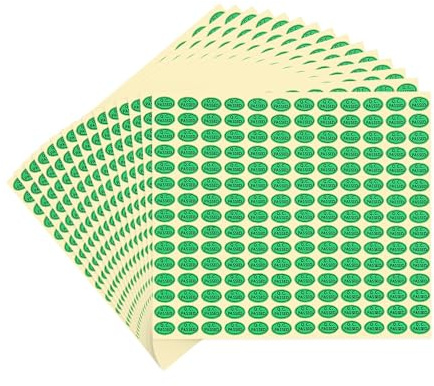 PATIKIL Adesivi QC Approvati 0.5x0.35, 2700 Pz Inventario Etichette Controllo Qualità Gestione Magazzino Etichette Approvazione Ispezione, Verde (15 Fogli)