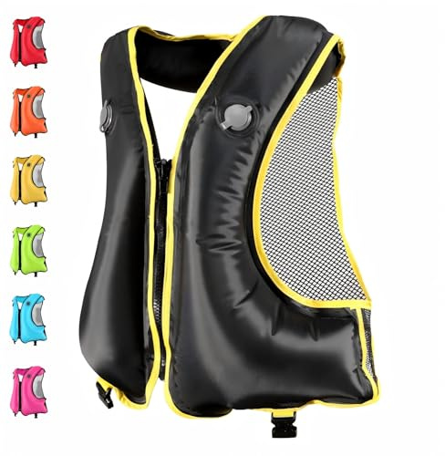 FORWEWAY Zweikammer-Schwimmweste Verstellbare Schwimmhilfe für Erwachsene mit auffälligem Design geeignet zum Schwimmen Angeln und für andere Wasseraktivitäten