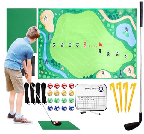 Golf-Übungs-Putting-Spiel – tragbar, groß, faltbar, mit Selbstklebender Ziel-Trainingsmatte, Zubehör, perfekt zur Verbesserung der Genauigkeit, Garten, Rasen, Terrasse | Outdoor-Golfaktivität