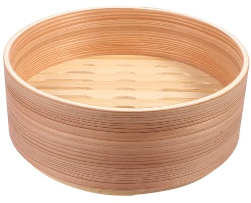 Supvox Dampfkorb Bambus 19cm Stapelbarer Dämpfeinsatz für Gemüse und Knödel Dämpfen Zuhause