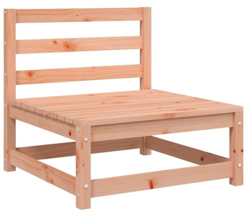 WRJENFSC Gartensofa ohne Armlehnen 70x70x67 cm, Modulares Gartenmöbel Element aus Massivholz Douglasie, Einzelsessel für Outdoor Lounge, Terrasse und Balkon