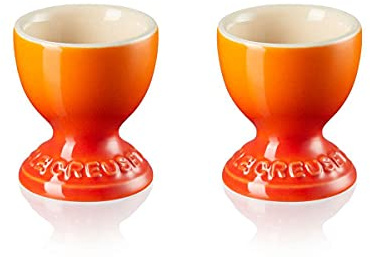 Le Creuset Stengods fotade äggkoppar, set med 2, 9 g, 5,3 x 5,3 x 5,9 cm, vulkanisk