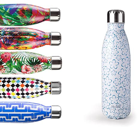 IBILI - Botella termo spring blue 500, Acero Inoxidable 18/10, Doble pared, Reutilizable