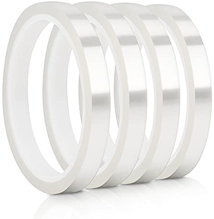 olyee 4 Rolls 108ft Heat Tapes for Sublimation, 10mm x 33m High Temperature Heat Resistant Tape, Transfer Heat Press Tape for Electronics Printing DIY Crafts on T-Shirt Fabrics, No Residue