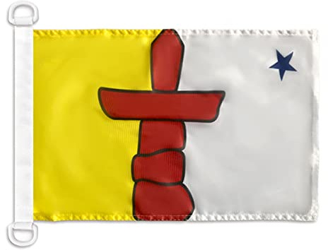 AZ FLAG Bandiera Nautica Nunavut 45x30 cm Poliestere Mesh Anelli Plastica