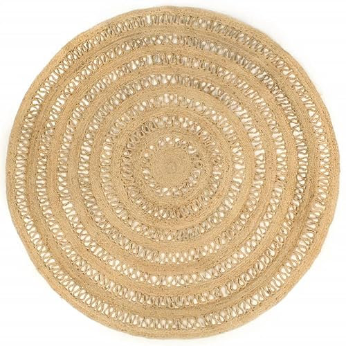 vidaXL Teppich Handgefertigt Geflochten Jute Wohnzimmerteppich Juteteppich Handwebteppich Bodenmatte Schlafzimmer Wohnzimmer Flur 210cm