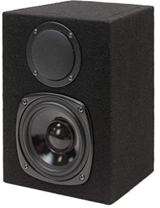 Dynavox altoparlanti da scaffale a 2 vie di forma trapezoidale, con rivestimento in feltro, coppia, nero