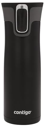 Contigo West Loop 2.0 – Tasse de voyage en acier inoxydable avec couvercle anti-déversement, isotherme et réutilisable, 591 ml, noir mat – Garde les boissons chaudes jusqu'à 7 heures