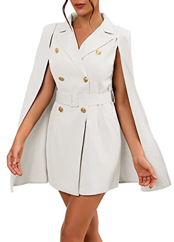 Langärmeliges Kleid für Damen, Herbst, Winter, schmal, Temperament, Umhang, Kleid, Anzugkleid, alle Damenkleider, weiß, XXL