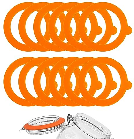 HASLED 12 Stück Einweckgläser Einkochringe, Einmachglas Ring, Silikon Glasdichtungen Ersatz, Dichtungsring für Glasgefäße Geeignet für Einmachgläser, Glasgefäße, selbstgemachte luftdichte Gläser