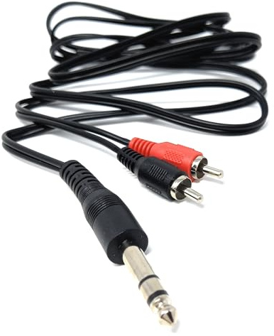 Drut Cavo Stereo da Jack Stereo da 6,35 mm a 2 connettori fono RCA da 2 m, Audio da TRS a RCA, Cavo sdoppiatore a Y da Jack da 1/4'' a 2 RCA Maschio da 6,5 Piedi