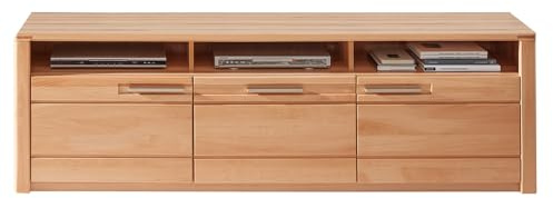Wohnzimmer Wohnwand TV Lowboard Fernsehtisch, 190cm, Front Kernbuche massiv