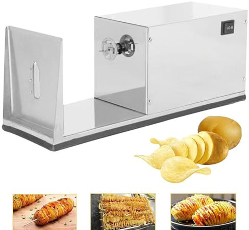 Affettatrice di Patate Affettatrice a Spirale elettrica Tornado Affettatrice di Patate Commerciale Affettatrice Automatica per Patate contorte Tagliatrice di Verdure