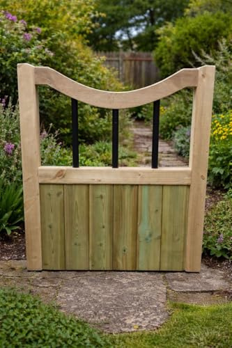 Wooden Garden Gate Pedestrian Gate Wooden Pressure Treated 3ft 90cm (90cm High x 83cm Wide x 5cm Deep)