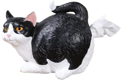 iFutniew Taschentuchspender mit Katzen-Hintern, Kunstharz, Orange getigert, niedliches Badezimmer-Zubehör