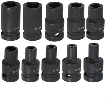 CNANRNANC 10 STÜCKE Suqare Gewindebohrer buchse 1/2 Zoll Treiber Für Elektrische Treiber Schlüssel M6-M24 Gewindebohrer Stecknuss Adapter