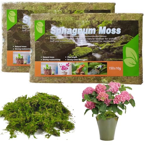 HOVCEH Natural Sphagnum Moss, Dried Forest Moss, Sphagnum Moss Reptile, Premium Natural Sphagnum Moss for Reptile Hatching, Potted Plants Indoor Ideal Moist Repotting Sphagnum Orchid(300g)